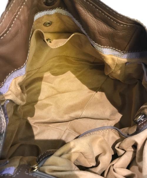 JIMMY CHOO（ジミーチュウ）JIMMY CHOO (ジミーチュウ) パイソン 型押しトートバッグ ベージュの古着・服飾アイテム