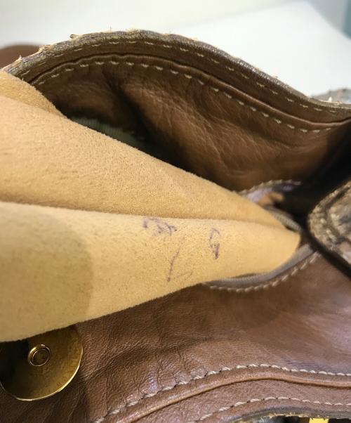 JIMMY CHOO（ジミーチュウ）JIMMY CHOO (ジミーチュウ) パイソン 型押しトートバッグ ベージュの古着・服飾アイテム