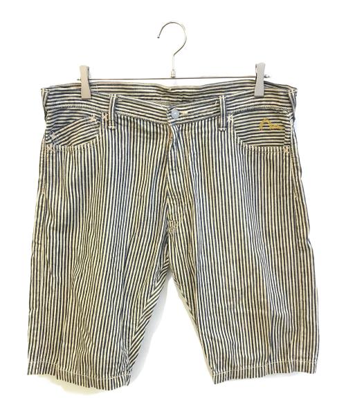 EVISU（エヴィス）EVISU (エヴィス) ストライプハーフパンツ　2005 ネイビー サイズ:91cm (W36)の古着・服飾アイテム