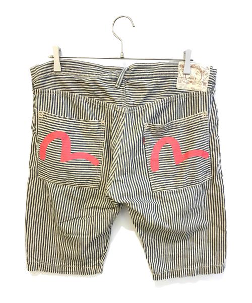 EVISU（エヴィス）EVISU (エヴィス) ストライプハーフパンツ　2005 ネイビー サイズ:91cm (W36)の古着・服飾アイテム