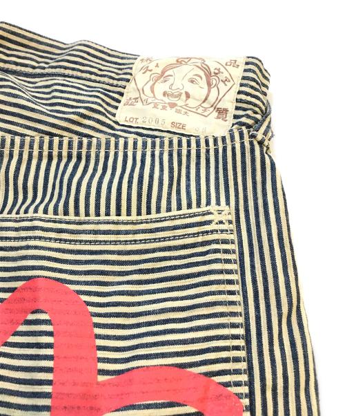 EVISU（エヴィス）EVISU (エヴィス) ストライプハーフパンツ　2005 ネイビー サイズ:91cm (W36)の古着・服飾アイテム