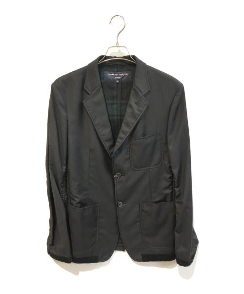 COMME des GARCONS HOMME（コムデギャルソン オム）COMME des GARCONS HOMME (コムデギャルソン オム) 裏チェックテーラードジャケット HN-J014 ブラック サイズ:Lの古着・服飾アイテム