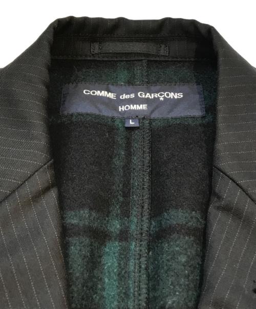 COMME des GARCONS HOMME（コムデギャルソン オム）COMME des GARCONS HOMME (コムデギャルソン オム) 裏チェックテーラードジャケット HN-J014 ブラック サイズ:Lの古着・服飾アイテム