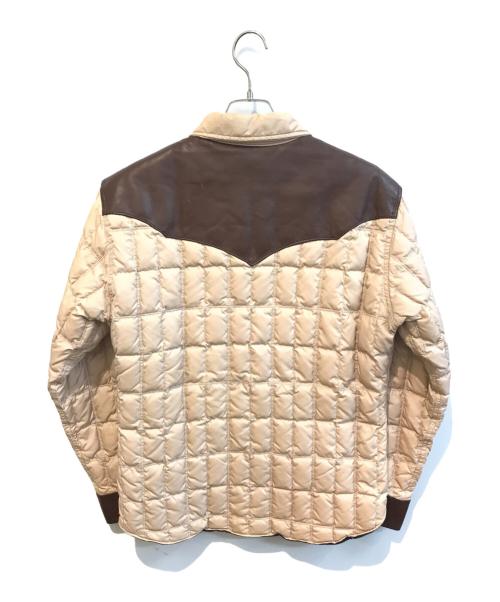 FLAT HEAD（フラット ヘッド）FLAT HEAD (フラット ヘッド) レザー切替ダウンジャケット ベージュ サイズ:Lの古着・服飾アイテム