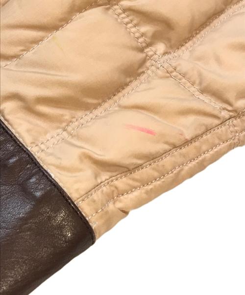 FLAT HEAD（フラット ヘッド）FLAT HEAD (フラット ヘッド) レザー切替ダウンジャケット ベージュ サイズ:Lの古着・服飾アイテム