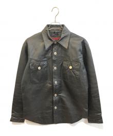 HEAVY FOR BIKERS（ヘビーフォーバイカーズ）の古着「コンチョ ボタン ウエスタン レザー ジャケット」｜ブラック