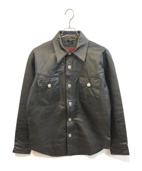 HEAVY FOR BIKERS（ヘビーフォーバイカーズ）HEAVY FOR BIKERS (ヘビーフォーバイカーズ) コンチョ ボタン ウエスタン レザー ジャケット ブラック サイズ:XLの古着・服飾アイテム