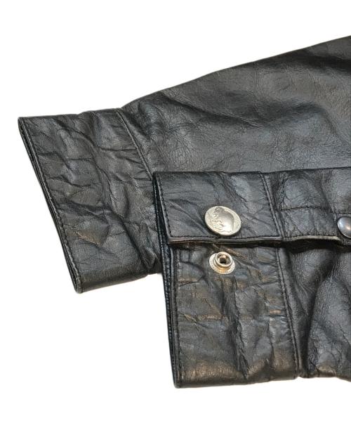 HEAVY FOR BIKERS（ヘビーフォーバイカーズ）HEAVY FOR BIKERS (ヘビーフォーバイカーズ) コンチョ ボタン ウエスタン レザー ジャケット ブラック サイズ:XLの古着・服飾アイテム