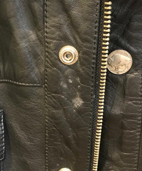 HEAVY FOR BIKERS（ヘビーフォーバイカーズ）HEAVY FOR BIKERS (ヘビーフォーバイカーズ) コンチョ ボタン ウエスタン レザー ジャケット ブラック サイズ:XLの古着・服飾アイテム