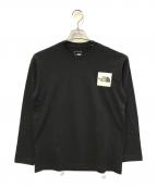 THE NORTH FACEザ ノース フェイス）の古着「ロングスリーブスクエアロゴティー　NT82202Z」｜ブラック