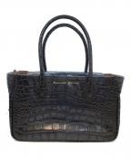 A.D.M.J.エーディーエムジェイ）の古着「型押しハンドバッグ」｜ネイビー