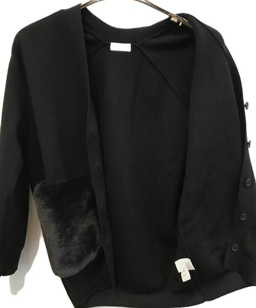 BALLSEY（ボールジィ）BALLSEY (ボールジィ) ミラノリブ ポケットファーカーディガン　11-02-14-02205 ブラック サイズ:Sの古着・服飾アイテム