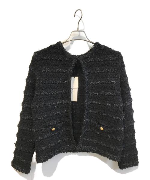 Liesse（リエス）Liesse (リエス) ツイーディーニットカーディガン ブラック サイズ:Free 未使用品の古着・服飾アイテム