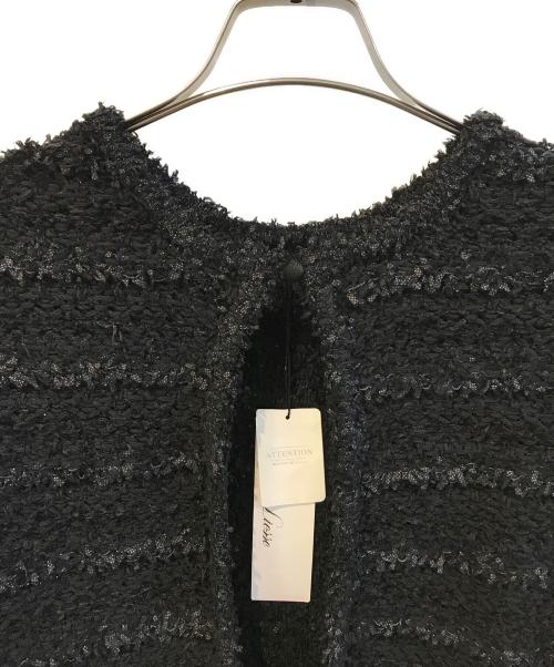 Liesse（リエス）Liesse (リエス) ツイーディーニットカーディガン ブラック サイズ:Free 未使用品の古着・服飾アイテム