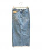DU JOURデュ ジュール）の古着「LEAN GLITTER JEAN SKIR　25060700126020」｜インディゴ