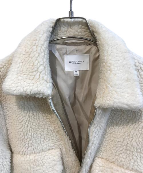 BEAUTY&YOUTH（ビューティーアンドユース）BEAUTY&YOUTH (ビューティーアンドユース) ボアショートブルゾン　1625-105-4204 ベージュ サイズ:Mの古着・服飾アイテム