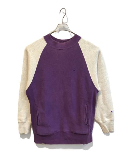 Champion（チャンピオン）Champion (チャンピオン) バイカラースウェット　C8-Q040 パープル×グレー サイズ:Mの古着・服飾アイテム