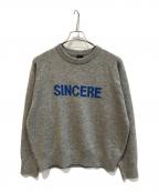 Spick and Spanスピック＆スパン）の古着「ラグランロゴニットプルオーバー」｜グレー