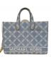 MICHAEL KORS（マイケル・コース）の古着「Gigi Large Empire Logo Jacquard Denim Tote Bag　30R4G3GT3U」｜スカイブルー