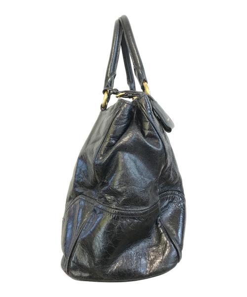 MIU MIU（ミュウミュウ）MIU MIU (ミュウミュウ) レザーハンドバッグ ブラックの古着・服飾アイテム