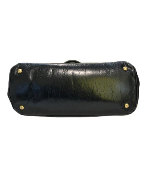 MIU MIU（ミュウミュウ）MIU MIU (ミュウミュウ) レザーハンドバッグ ブラックの古着・服飾アイテム