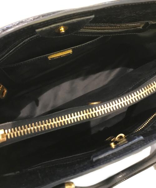 MIU MIU（ミュウミュウ）MIU MIU (ミュウミュウ) レザーハンドバッグ ブラックの古着・服飾アイテム