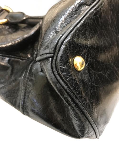 MIU MIU（ミュウミュウ）MIU MIU (ミュウミュウ) レザーハンドバッグ ブラックの古着・服飾アイテム