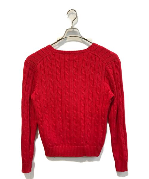 POLO RALPH LAUREN（ポロ・ラルフローレン）POLO RALPH LAUREN (ポロ・ラルフローレン) Vネックニット レッド サイズ:Ｌの古着・服飾アイテム
