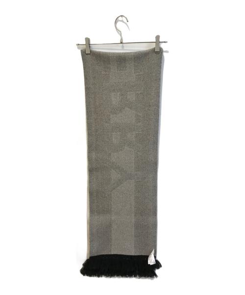 BURBERRY（バーバリー）BURBERRY (バーバリー) ロゴフリンジボーダーマフラー ベージュの古着・服飾アイテム