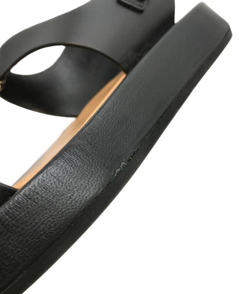 BURBERRY（バーバリー）BURBERRY (バーバリー) ロゴレザーサンダル ブラック サイズ:38の古着・服飾アイテム