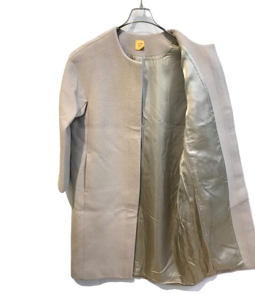 MUSE（ミューズ）MUSE (ミューズ) ダブルクロス ノーカラーコート ベージュ サイズ:FREEの古着・服飾アイテム