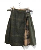 O'NEIL OF DUBLINオニールオブダブリン）の古着「ラップウールスカート　17060230000030」｜オリーブ