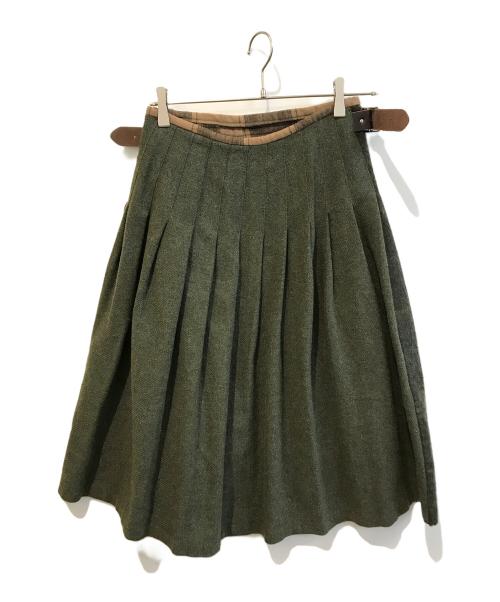 O'NEIL OF DUBLIN（オニールオブダブリン）O'NEIL OF DUBLIN (オニールオブダブリン) ラップウールスカート　17060230000030 オリーブ サイズ:Ｍの古着・服飾アイテム