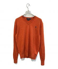 POLO RALPH LAUREN（ポロ・ラルフローレン）の古着「メリノウールニット」｜オレンジ