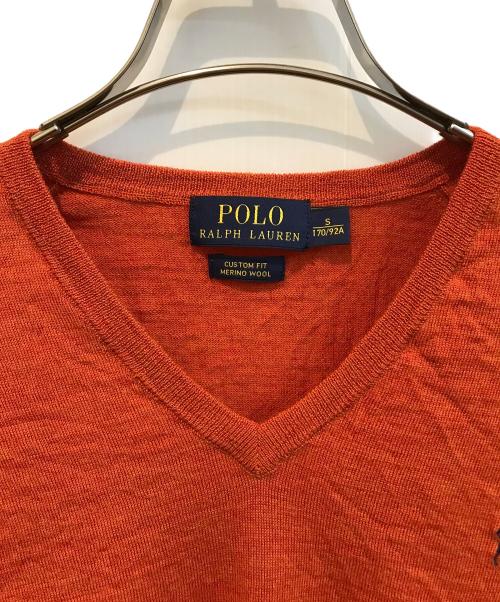 POLO RALPH LAUREN（ポロ・ラルフローレン）POLO RALPH LAUREN (ポロ・ラルフローレン) メリノウールニット オレンジ サイズ:Ｓの古着・服飾アイテム