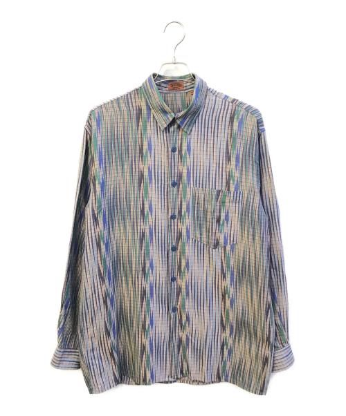 missoni（ミッソーニ）MISSONI (ミッソーニ) 総柄シャツ　D-TK392 ブルー サイズ:52の古着・服飾アイテム