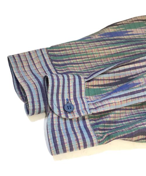 missoni（ミッソーニ）MISSONI (ミッソーニ) 総柄シャツ　D-TK392 ブルー サイズ:52の古着・服飾アイテム