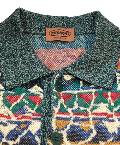 missoni（ミッソーニ）MISSONI (ミッソーニ) ニットポロシャツ グリーン サイズ:52の古着・服飾アイテム