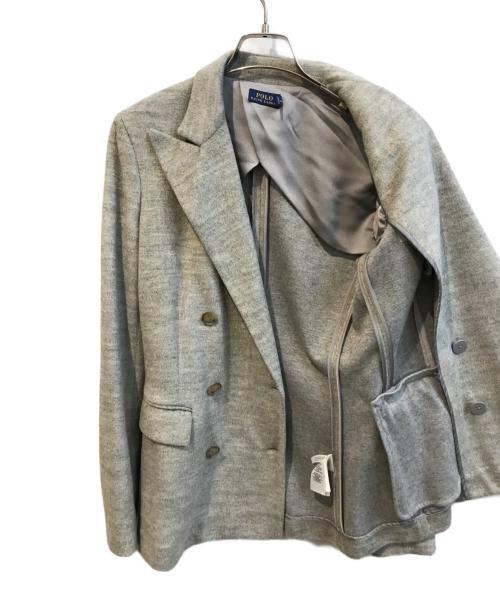 POLO RALPH LAUREN（ポロ・ラルフローレン）POLO RALPH LAUREN (ポロ・ラルフローレン) ウール混ダブルテーラードジャケット グレー サイズ:6の古着・服飾アイテム