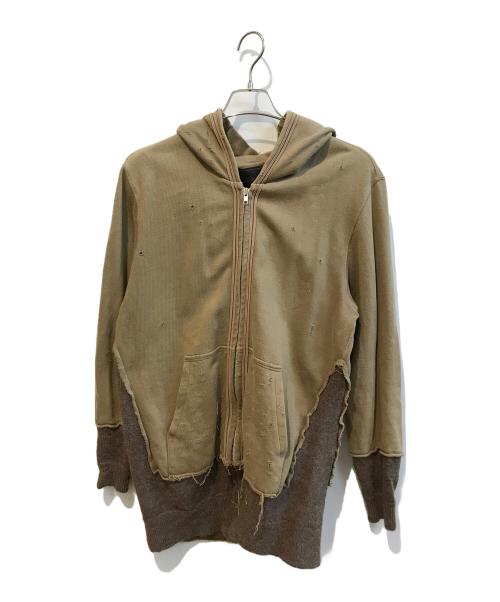 UNDERCOVERISM（アンダーカバーイズム）UNDERCOVERISM (アンダーカバーイズム) 異素材ドッキングパーカー B269-CS9 ベージュ サイズ:Mの古着・服飾アイテム