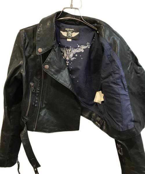 DIESEL（ディーゼル）DIESEL (ディーゼル) レザージャケット ブラック サイズ:Mの古着・服飾アイテム