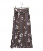 Snidelスナイデル）の古着「ダブルベルトプリントスカート　SWFS251204」｜パープル