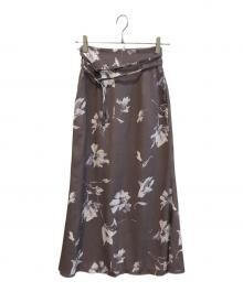 Snidel（スナイデル）の古着「ダブルベルトプリントスカート　SWFS251204」｜パープル