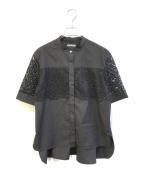 theory luxeセオリーリュクス）の古着「レース切替シャツ　03-4208228」｜ブラック