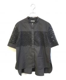 theory luxe（セオリーリュクス）の古着「レース切替シャツ　03-4208228」｜ブラック