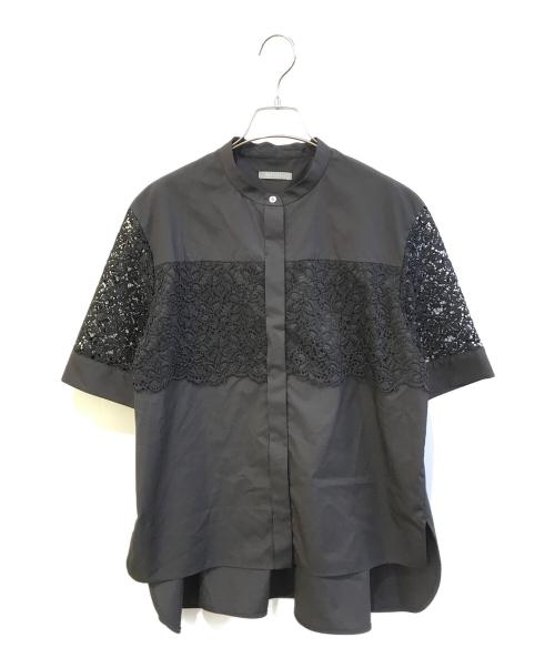 theory luxe（セオリーリュクス）theory luxe (セオリーリュクス) レース切替シャツ　03-4208228 ブラック サイズ:Mの古着・服飾アイテム