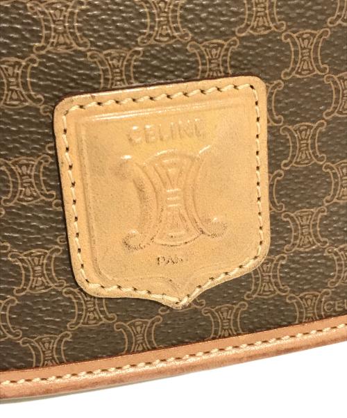 CELINE（セリーヌ）CELINE (セリーヌ) マカダム柄トリオンフショルダーバッグ ブラウンの古着・服飾アイテム