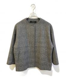 JOURNAL STANDARD（ジャーナルスタンダード）の古着「スーパー140ビーバーノーカラーショートコート　23020400909230」｜グレー
