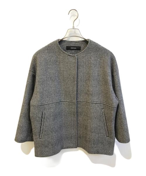 JOURNAL STANDARD（ジャーナルスタンダード）JOURNAL STANDARD (ジャーナルスタンダード) スーパー140ビーバーノーカラーショートコート　23020400909230 グレー サイズ:Sの古着・服飾アイテム