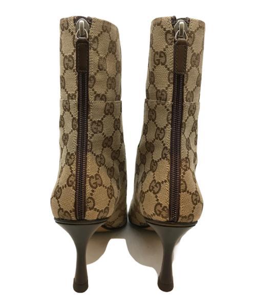 GUCCI（グッチ）GUCCI (グッチ) GGキャンバスヒールブーツ 117028 ベージュ サイズ:23.5の古着・服飾アイテム